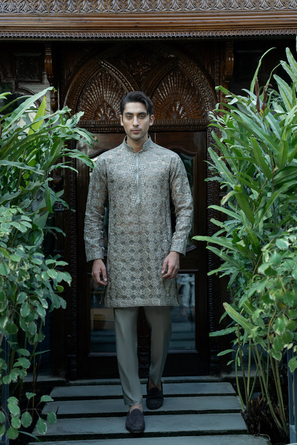 Organza & Raw Silk Kurta Pajama